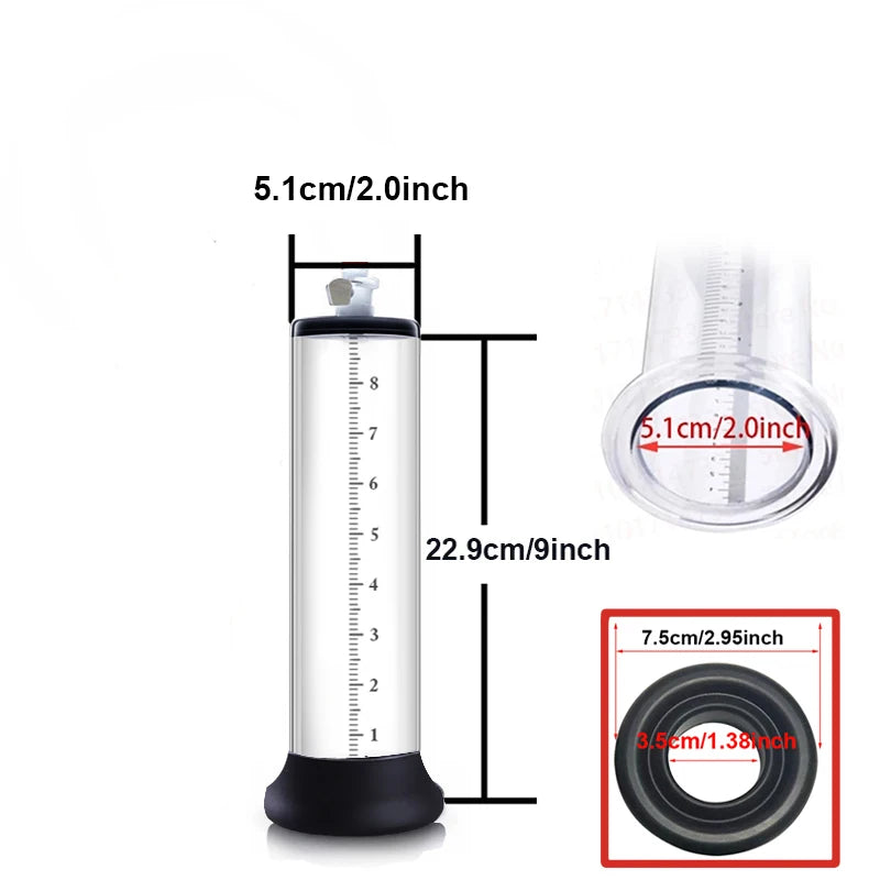 Electric Acrylic Penis Pump Vacuum Training Extender