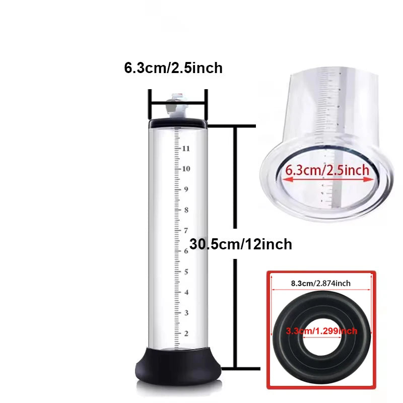 Electric Acrylic Penis Pump Vacuum Training Extender