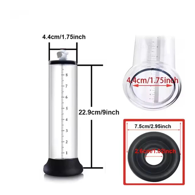 Electric Acrylic Penis Pump Vacuum Training Extender