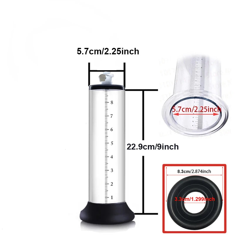 Electric Acrylic Penis Pump Vacuum Training Extender