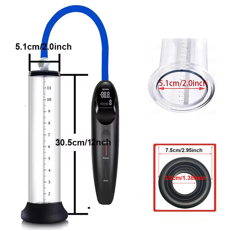 Electric Acrylic Penis Pump Vacuum Training Extender