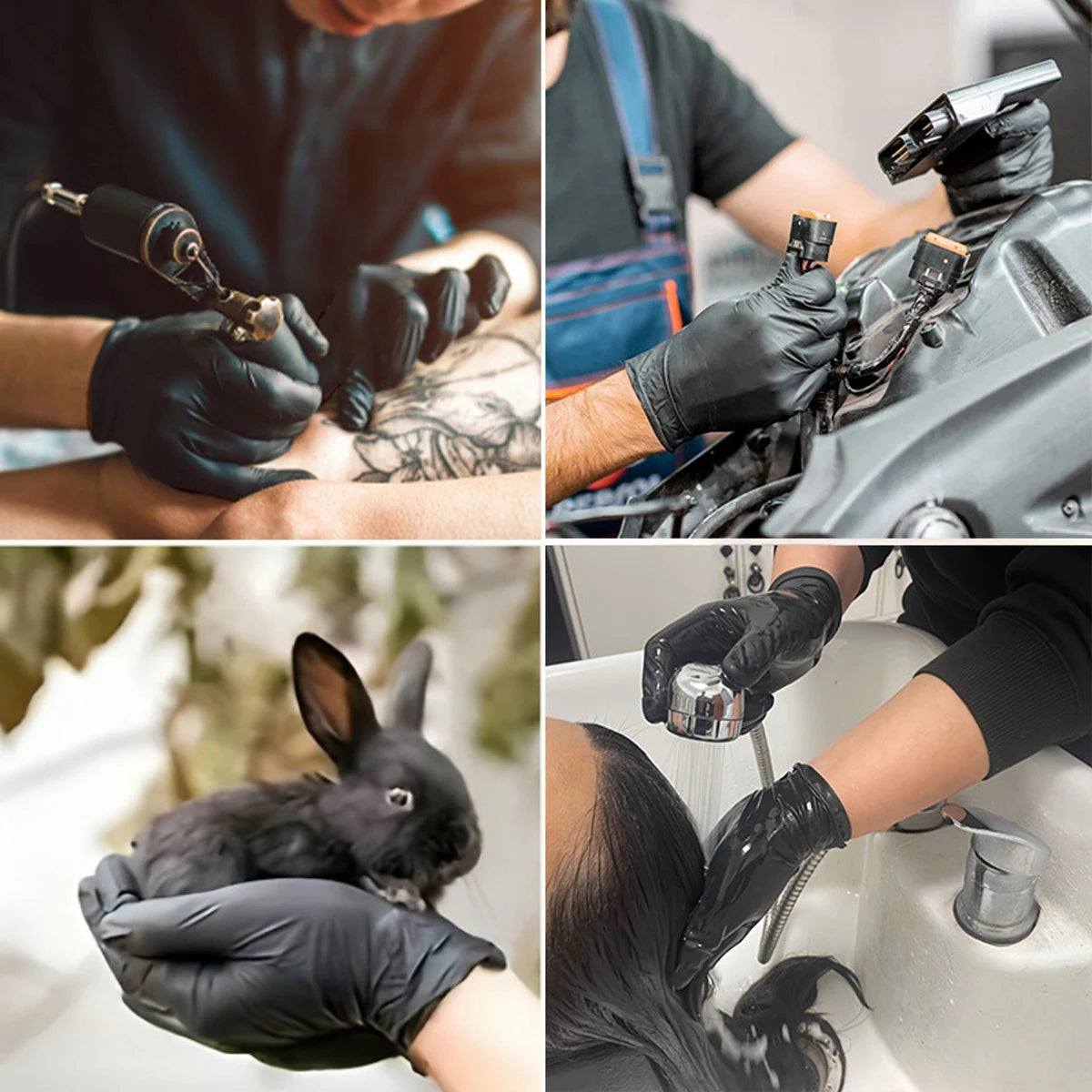 Black Latex-Free Disposable Gloves 10/20/50/100pcs
