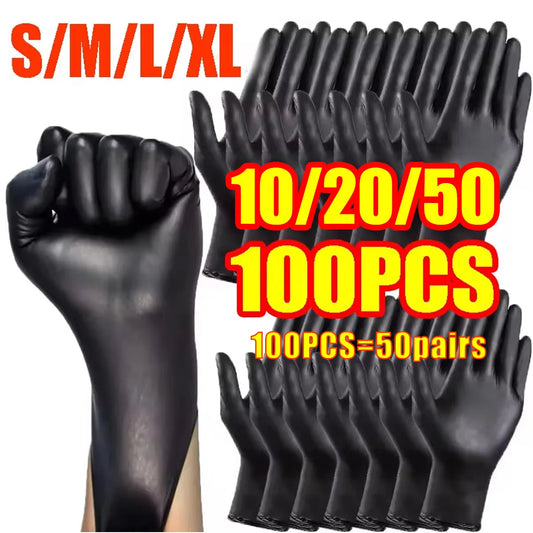 Black Latex-Free Disposable Gloves 10/20/50/100pcs