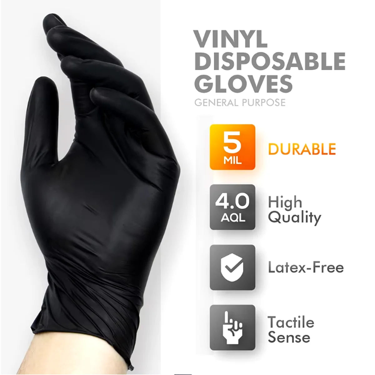 Black Latex-Free Disposable Gloves 10/20/50/100pcs