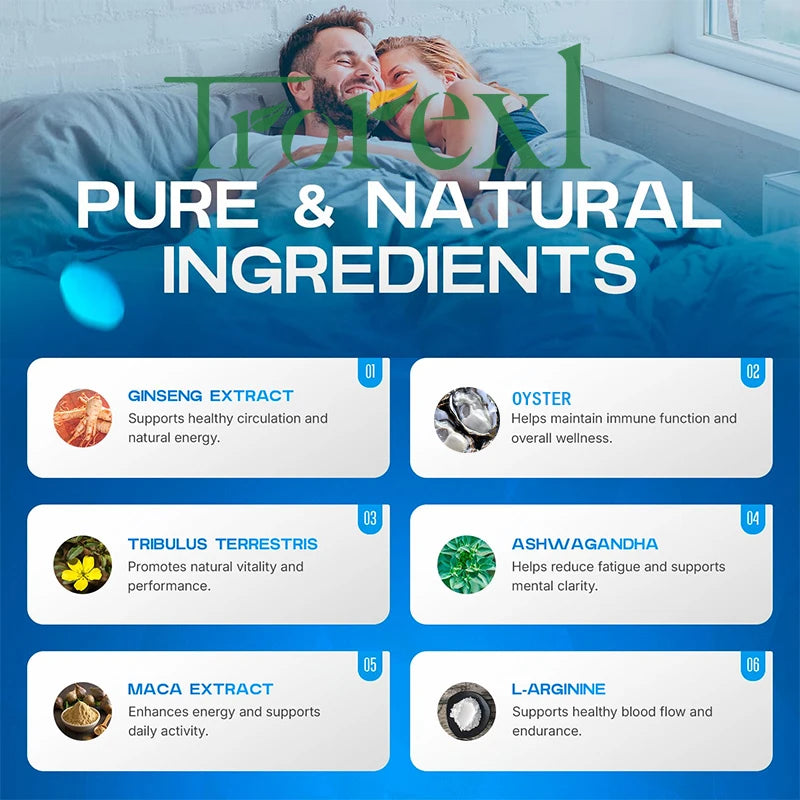 Natural Oyster & Ginseng Male Enhancing Supplement Support Energy & Stamina