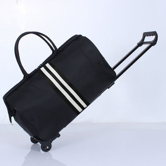 Striped Carry-On Travel Bag with Wheels