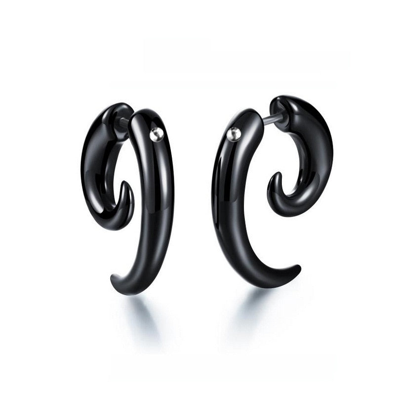 Black Punk Stainless/Titanium Steel Earrings Multiple Styles