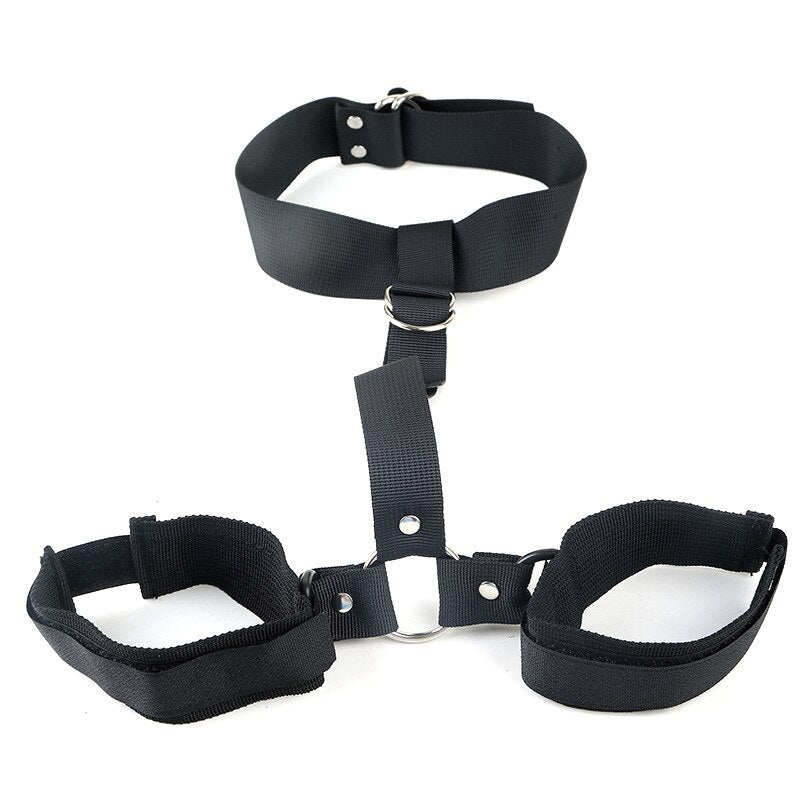 Slave Erotic Leg Open Restraints Neck Handcuffs Ankle Cuff Straps