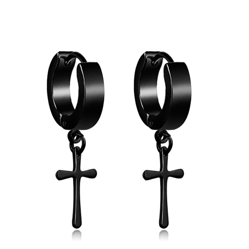 Black Punk Stainless/Titanium Steel Earrings Multiple Styles