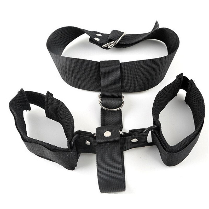 Slave Erotic Leg Open Restraints Neck Handcuffs Ankle Cuff Straps