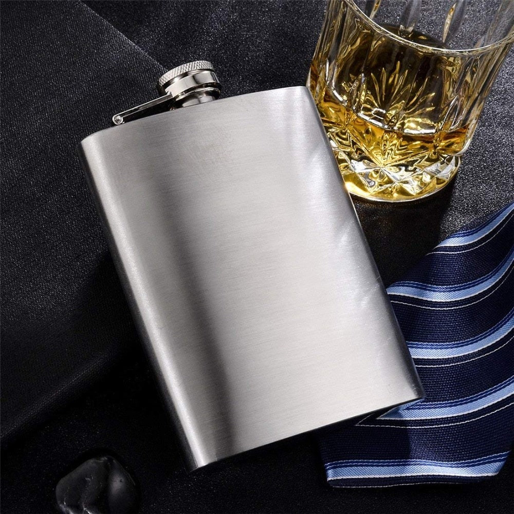 LMETJMA 1 4 5 6 7 8 9 10 oz Stainless Steel Hip Flask with Funnel