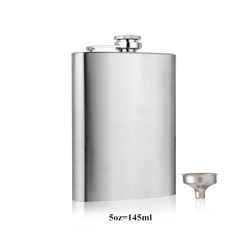 LMETJMA 1 4 5 6 7 8 9 10 oz Stainless Steel Hip Flask with Funnel