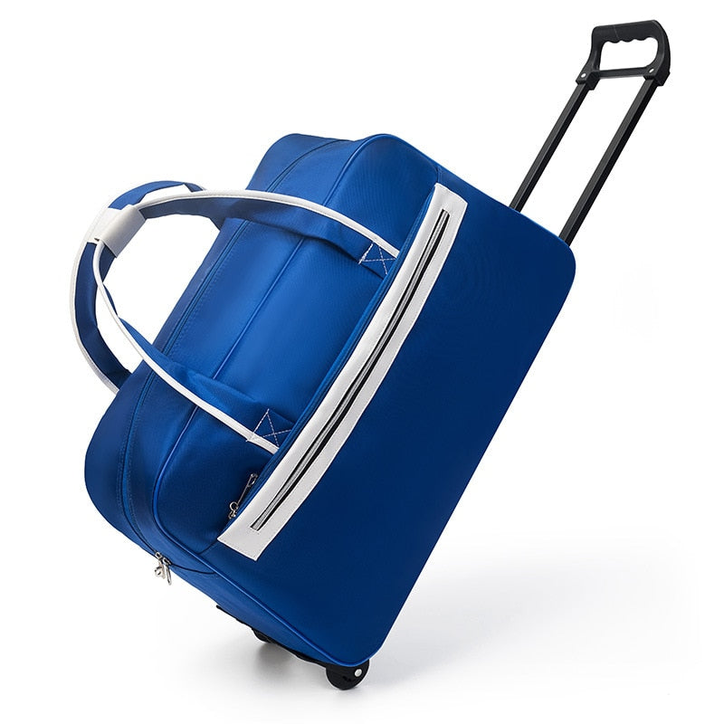 Striped Carry-On Travel Bag with Wheels