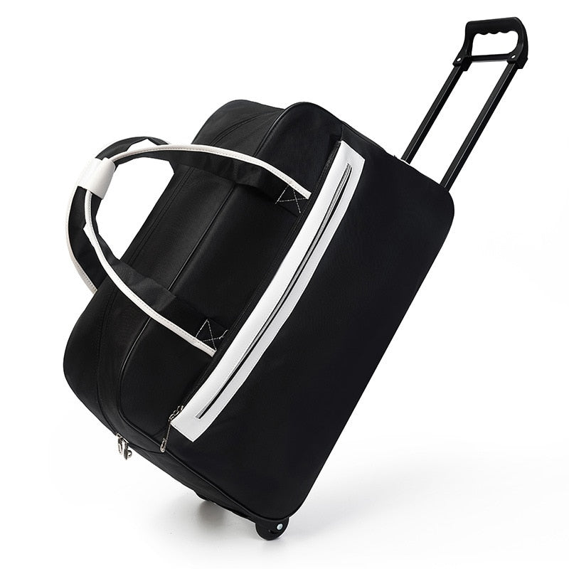 Striped Carry-On Travel Bag with Wheels