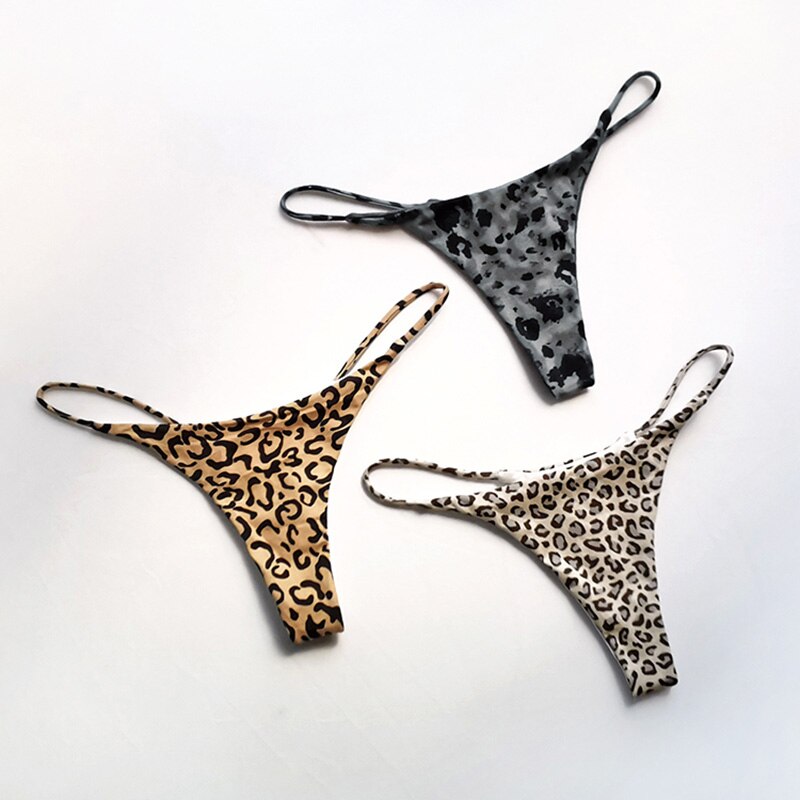 Cotton G String T-back Leopard Low Waist Thong