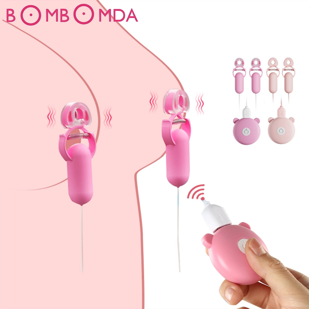 Electric Nipple Clamp Breast Vibrator Enhancer