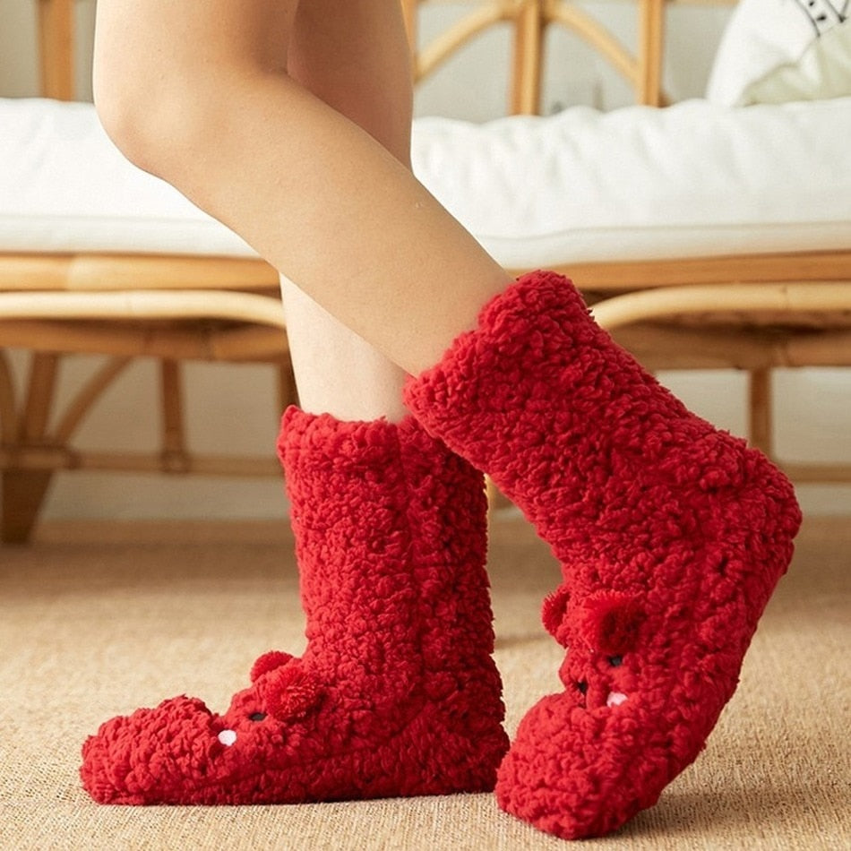 Fuzzy Bear Socks