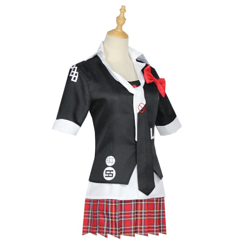 Cosplay Costume Enoshima Junko Uniform with Double Tail Braid Wig