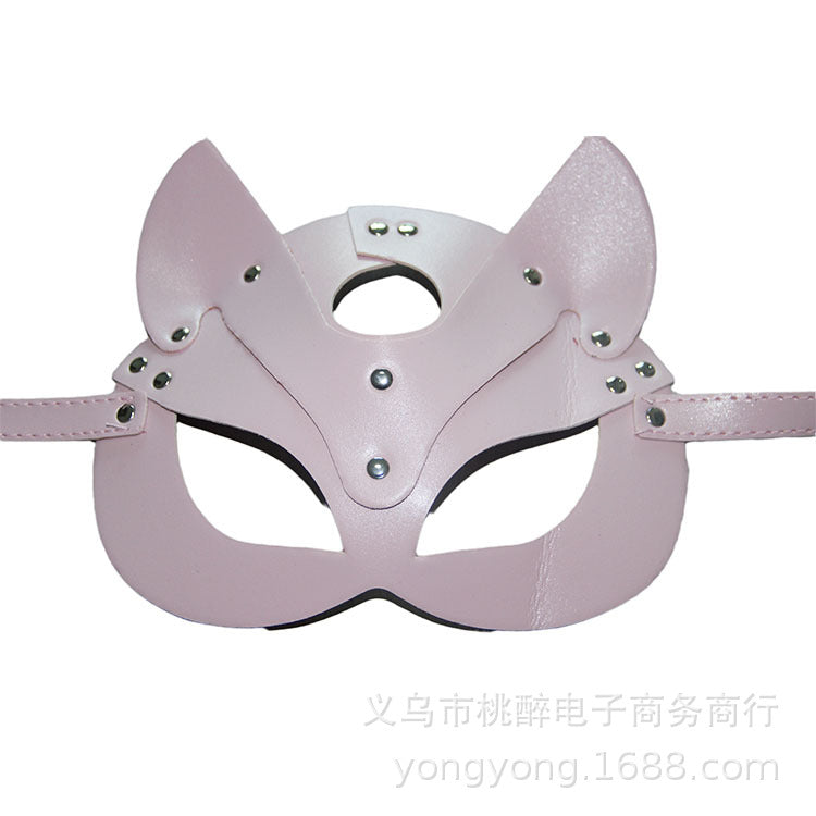 New adult PU leather Fox eye mask